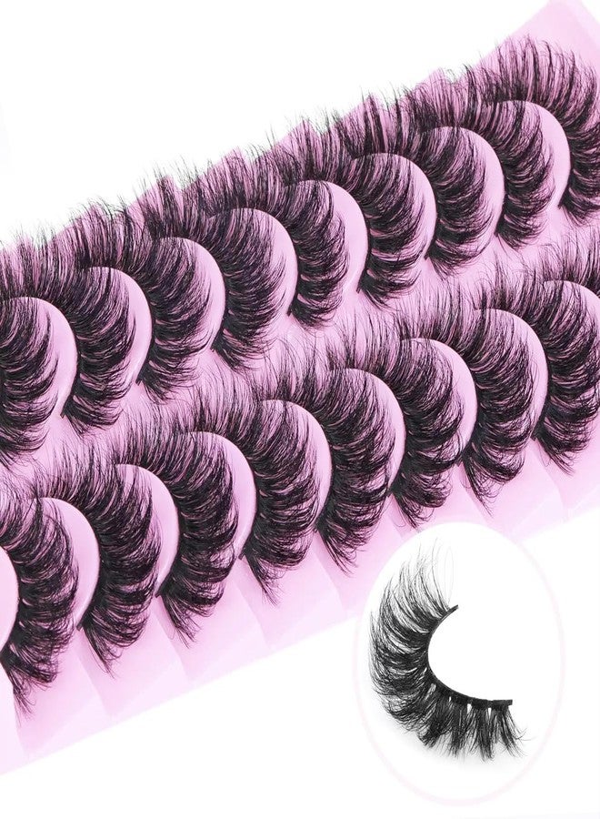 AM RONG MAGIC Professional 10pairs Faux 3D Mink Eyelashes Thick Long Multilayer Fluffy False Eyelashes,Dramatic False Eyelashes Handmade&Reusable Lashes (M-04) - Image 2